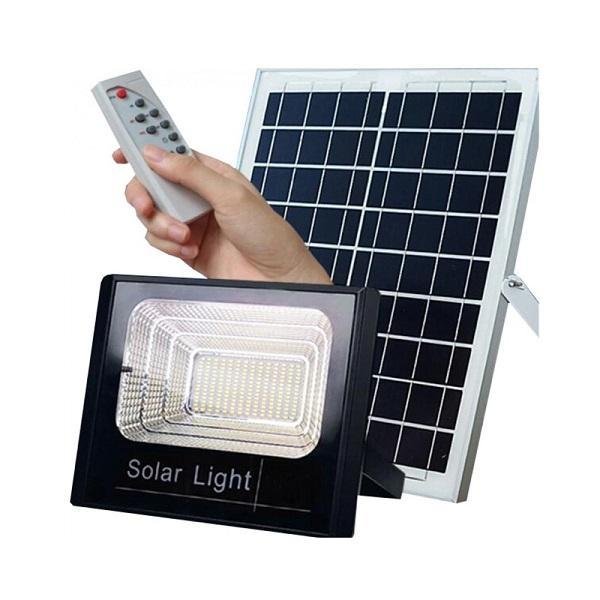 Στεγανός Ηλιακός Προβολέας IP66 Ισχύος 300W με Τηλεχειριστήριο και Αισθητήρα Φωτός σε Μαύρο χρώμα RZSL-6802