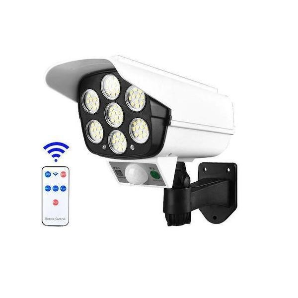 Στεγανός Ηλιακός Προβολέας IP65 Ισχύος 1.8W με Αισθητήρα Κίνησης και Τηλεχειριστήριο και Ψυχρό Λευκό Φως σε Λευκό χρώμα YH2178T