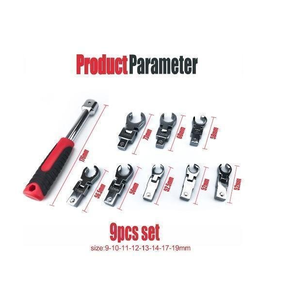 Σετ Κλειδιά Σπαστά Γερμανοπολύγωνα ανοιχτά με Λαβή Χειρός 9 τμχ HC-9