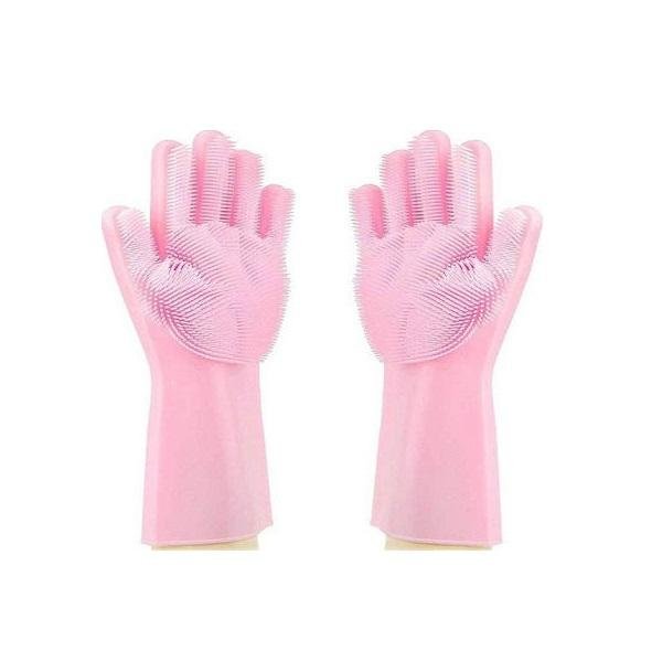 Γάντια Καθαριότητας Magic Brush Ροζ Σιλικόνης