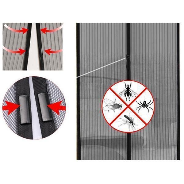 Magic Mesh Σίτα Πόρτας Μαγνητική Μαύρη από Πολυεστέρα 220x150cm