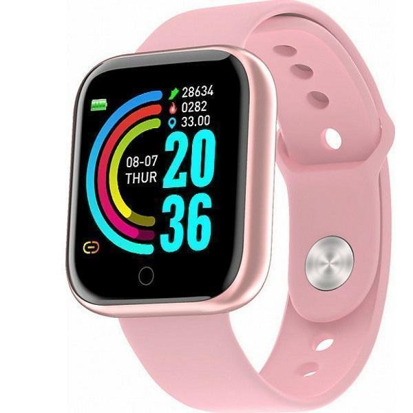 Y68 Smartwatch με Παλμογράφο (Ροζ)