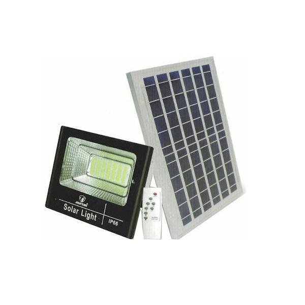 Jortan Στεγανός Ηλιακός Προβολέας LED 150W Ψυχρό Λευκό 6500K με Φωτοκύτταρο και Τηλεχειριστήριο IP66 J150