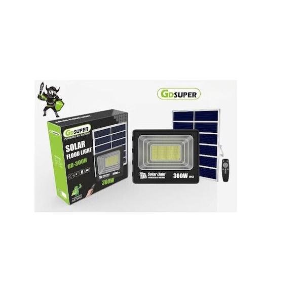Αδιάβροχος Ηλιακός Προβολέας GDSUPER GD-300H 300W με Ξεχωριστό Ηλιακό Πάνελ & Χειριστήριο