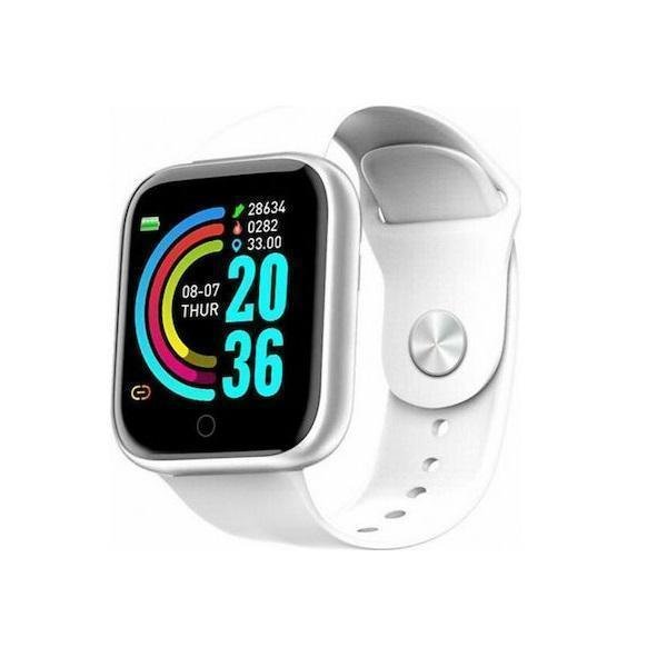 Y68 Smartwatch με Παλμογράφο (Λευκό)