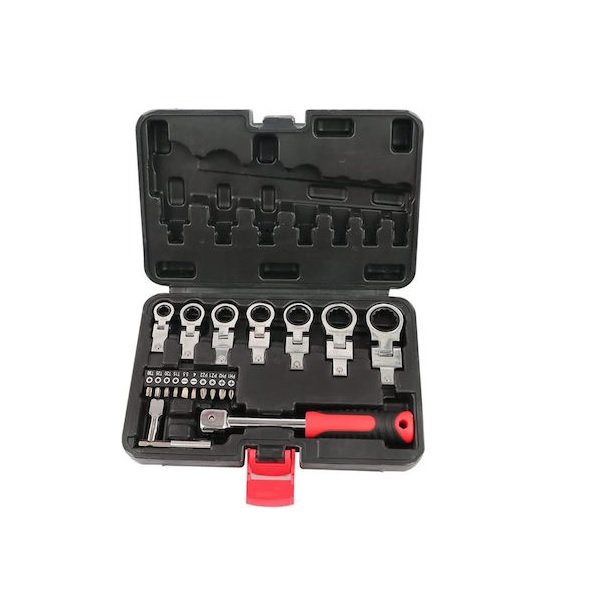 Σετ Κλειδιά Σπαστά Γερμανοπολύγωνα με Καστάνια και Κατσαβίδι σε Κασετίνα 20 τμχ HC-20