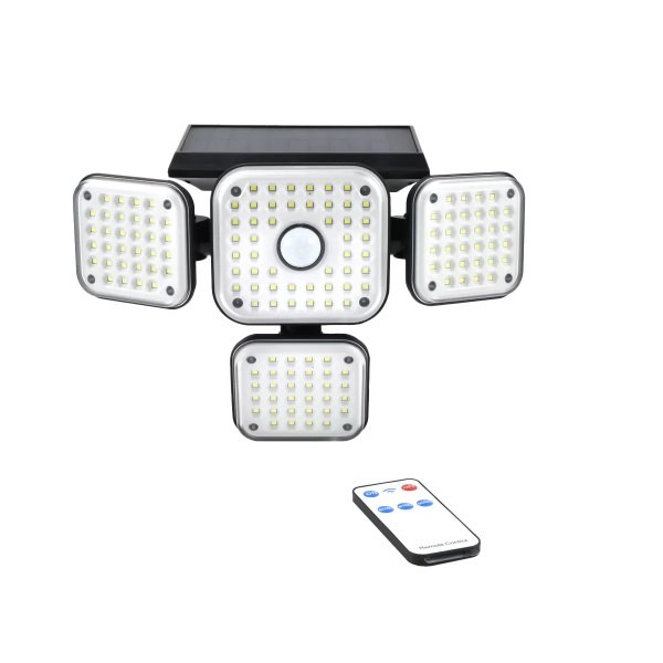 Επιτοίχιο Ηλιακό Φωτιστικό 144LED IP65 Andowl Q-TY144 – Μαύρο