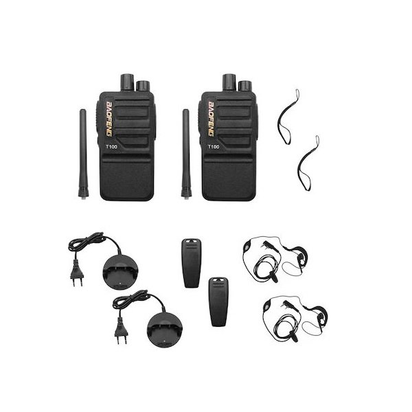 Baofeng BF-T100 Ασύρματος Πομποδέκτης UHF/VHF 8W χωρίς Οθόνη Σετ 2τμχ