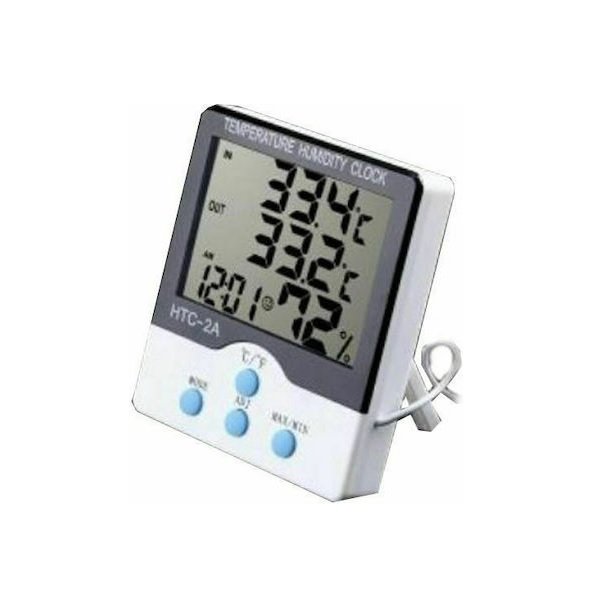 Θερμόμετρo & Υγρασιόμετρo Επιτραπέζιο για Χρήση σε Εσωτερικό & Εξωτερικό Χώρο HTC-2A