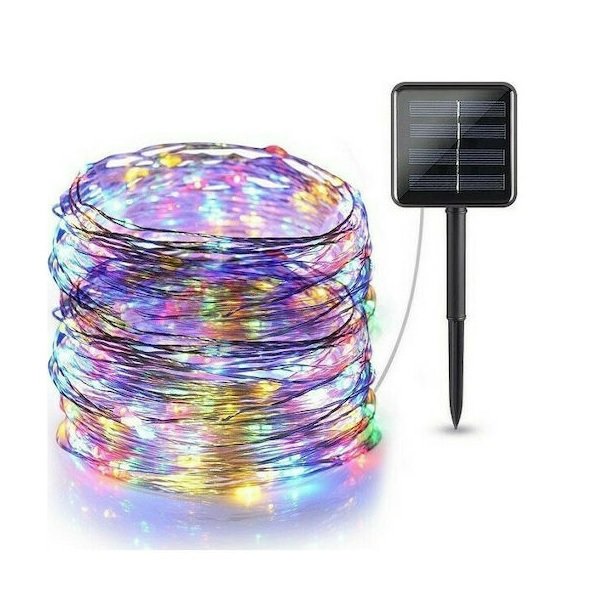 200 Λαμπάκια LED 20μ Πολύχρωμα Ηλιακά σε Σειρά 22291