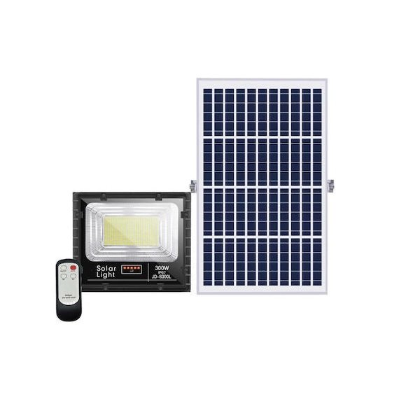 9 Στεγανός Ηλιακός Προβολέας IP67 Ισχύος 300W με Τηλεχειριστήριο JD-8300L
