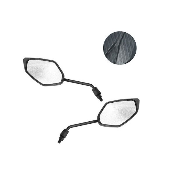 10 Σετ Καθρέπτες Μηχανής Ρυθμιζόμενοι Αλουμινίου 2 τμχ Carbon Matte 42703510