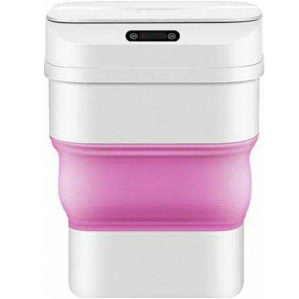 11 ZSW-L11 Κάδος Απορριμμάτων Πλαστικός White-Pink με Φωτοκύτταρο 8lt