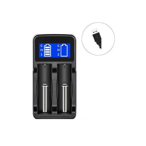 Φορτιστής Επαναφορτιζόμενων Μπαταριών 1200mA με Οθόνη Ένδειξης Επιπέδου Φόρτισης  (103222)