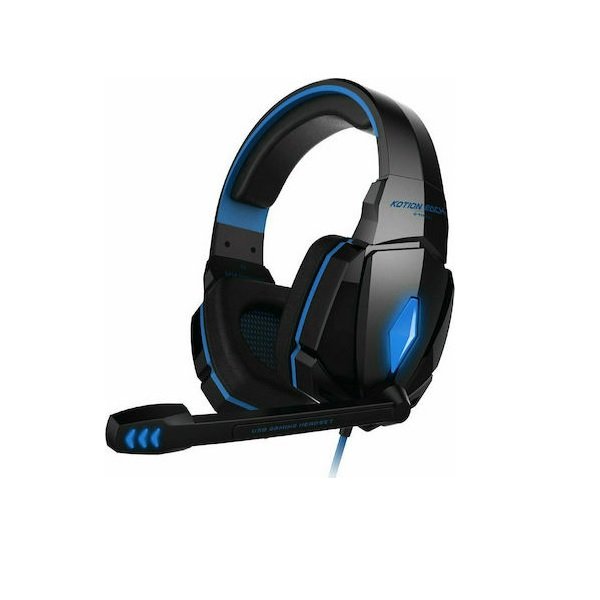 2 Kotion Each G4000 Over Ear Gaming Headset με σύνδεση 3.5mm / USB Μπλε