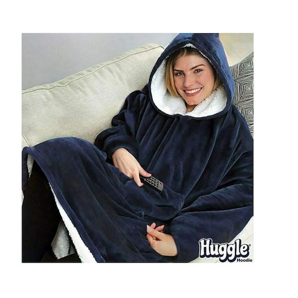 Huggle Plush Κουβέρτα Βελουτέ King Size 70x90εκ. Μπλε 26232367