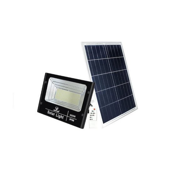Jortan Στεγανός Ηλιακός Προβολέας LED 600W Ψυχρό Λευκό με Φωτοκύτταρο και Τηλεχειριστήριο IP66 PANAG001