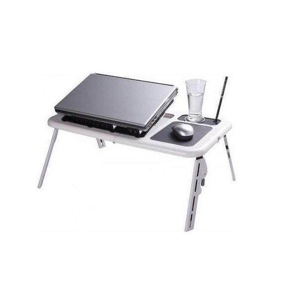 LD09 Τραπεζάκι για Laptop έως 15.6" με 2 Ανεμιστήρες Λευκό