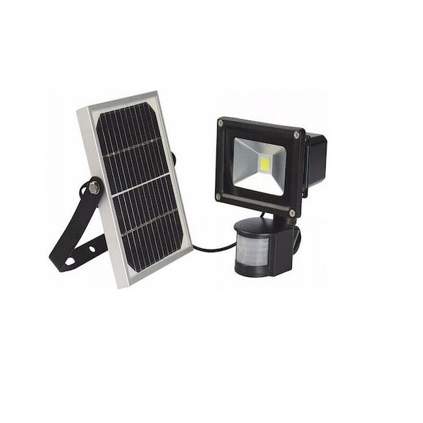 Στεγανός Ηλιακός Προβολέας LED 10W Ψυχρό Λευκό 6500K με Αισθητήρα Κίνησης IP66 43148782