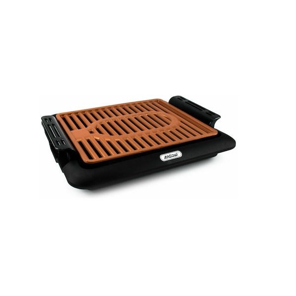 Ηλεκτρικό Grill 1000W Andowl Q-HB67 – Μαύρο, Καφέ