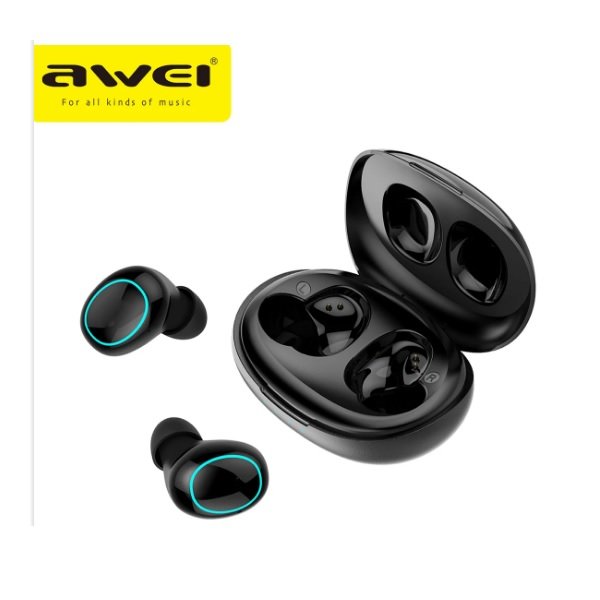 25 Awei T60 In-ear Bluetooth Handsfree Ακουστικά με Θήκη Φόρτισης Μαύρα 42718872