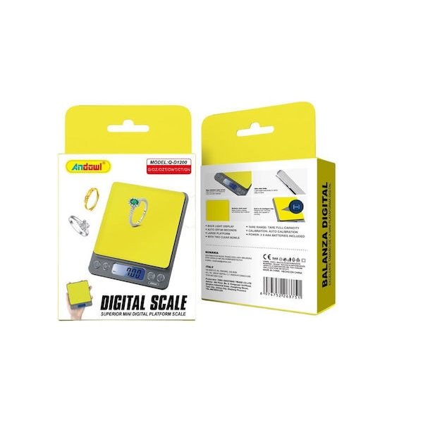 Andowl Mini Ψηφιακή Ζυγαριά Q-D1200 - Digital Scale Superior Mini Platform