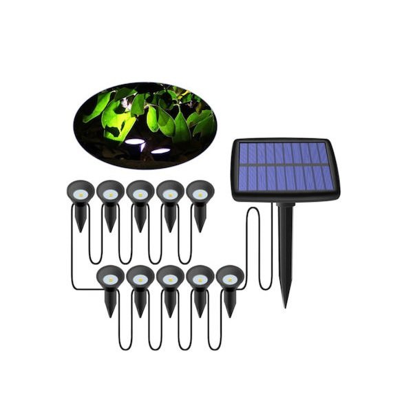 15 Σετ 10 Καρφωτά Ηλιακά Φωτιστικά 0.5W Φυσικό Λευκό με Φωτοκύτταρο 46161146