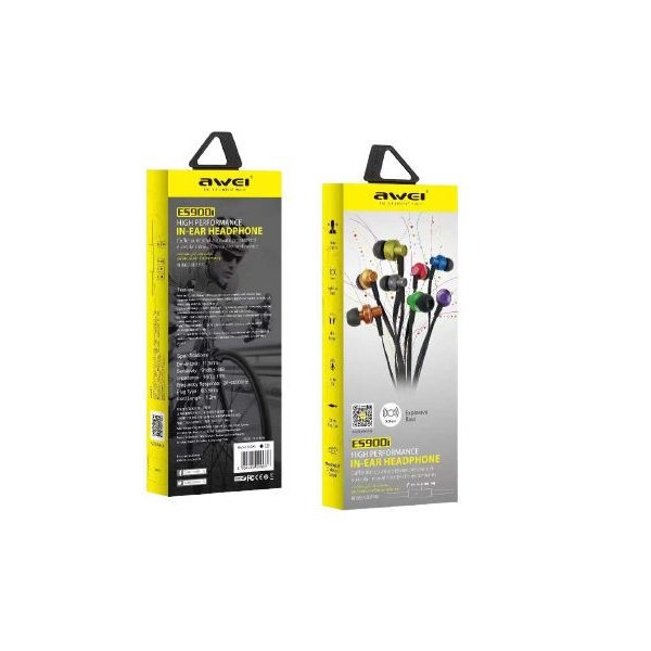 Awei 889305_B In-ear Handsfree ES-900i με Βύσμα 3.5mm Μαύρο 46488302