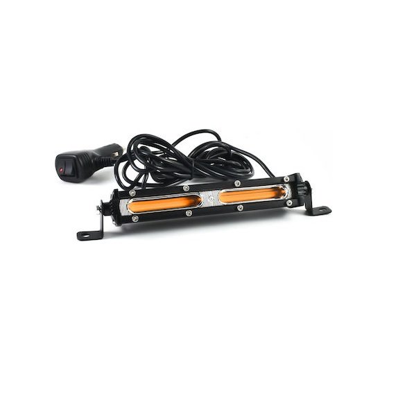 Αδιάβροχος Προβολέας Αυτοκινήτου σε Σχήμα Μπάρας LED Kia Mini Mercedes-Benz 180 Subaru Mini 18W 3cm με Πορτοκαλί Φωτισμό 1τμχ 45395191