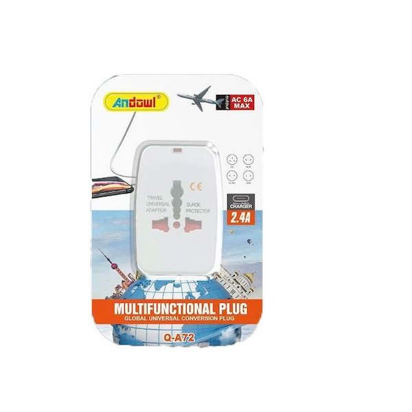 Andowl Q-a72 Αντάπτορας Πρίζας Universal Universal Λευκό 52456489