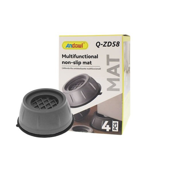 Andowl Q-ZD58 Αντικραδασμικά Πέλματα Πλυντηρίου/Στεγνωτηρίου από Πλαστικό 4τμχ 36509504