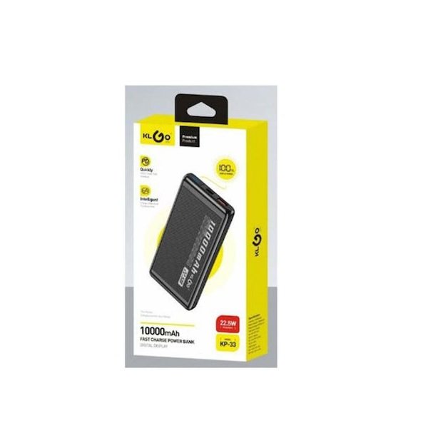 7 KLGO Kp-33 Power Bank 10000mAh με Θύρα USB-A και Θύρα USB-C Power Delivery Μαύρο 50217945