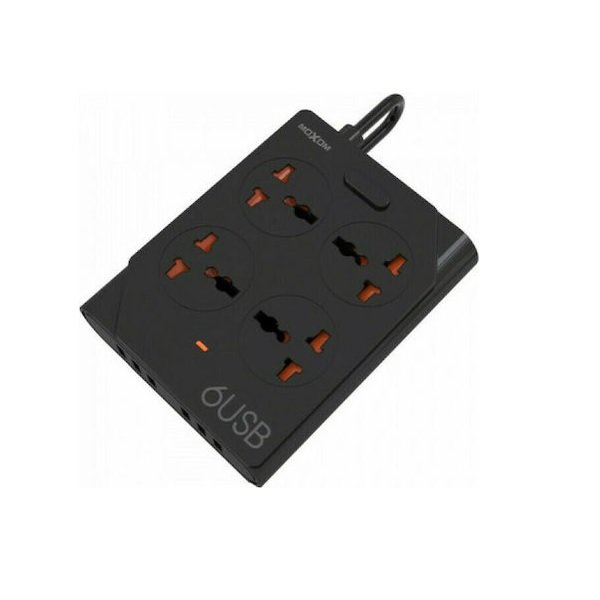KH-63Y Πολύπριζο 4 Θέσεων με 6 USB και Καλώδιο 1.5m Μαύρο 25673464