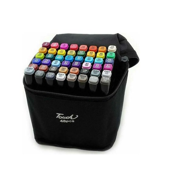 Σετ Επαγγελματικοί Μαρκαδόροι Ζωγραφικής με Διπλή Μύτη σε 48 Χρώματα Board & Fine AT952 26476343