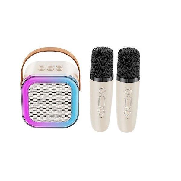 Σύστημα Karaoke με Ασύρματα Μικρόφωνα K12 σε Λευκό Χρώμα 47517284