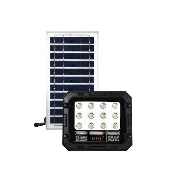14 Foyu FO-T550 Στεγανός Ηλιακός Προβολέας LED 200W Ψυχρό Λευκό με Τηλεχειριστήριο IP66 39951114