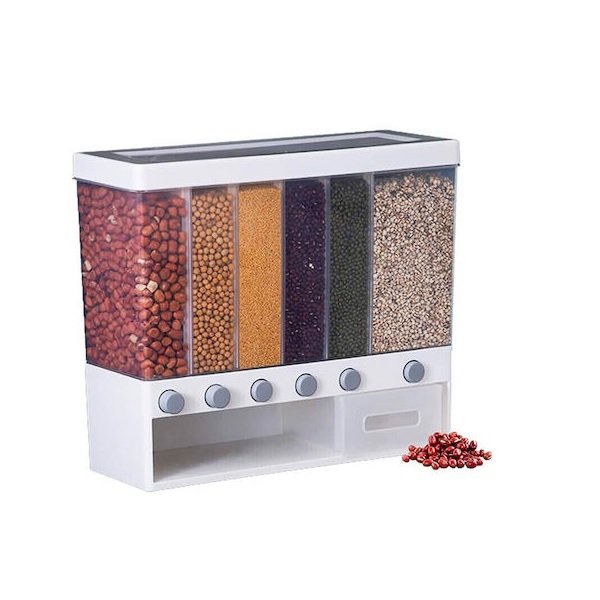 Βάζο Δημητριακών με Καπάκι Γυάλινο Λευκό 5000ml HTS00199 53049560