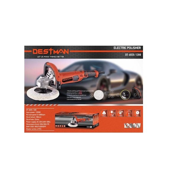 20 Destman DT-6035-1200 Περιστροφικός Αλοιφαδόρος 1200W με Ρύθμιση Στροφών Κωδικός: 40905834