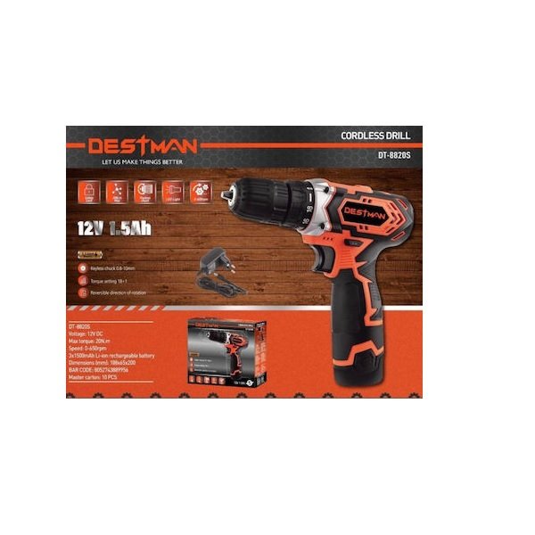 Destman DT-8820S Κρουστικό Δραπανοκατσάβιδο Μπαταρίας 1x1.5Ah Κωδικός: 40938869