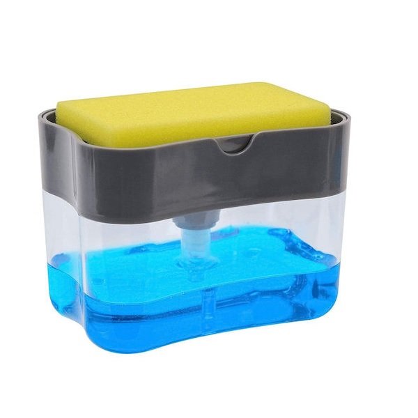 Caddy Επιτραπέζιο Dispenser για την Κουζίνα Πλαστικό με Θήκη για Σφουγγάρι Διάφανο 27675720