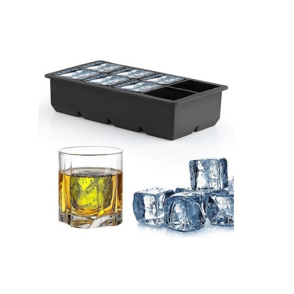 Παγοθήκη Κύβος από Σιλικόνη 8 Θέσεων Μαύρη 5126389653 34265684