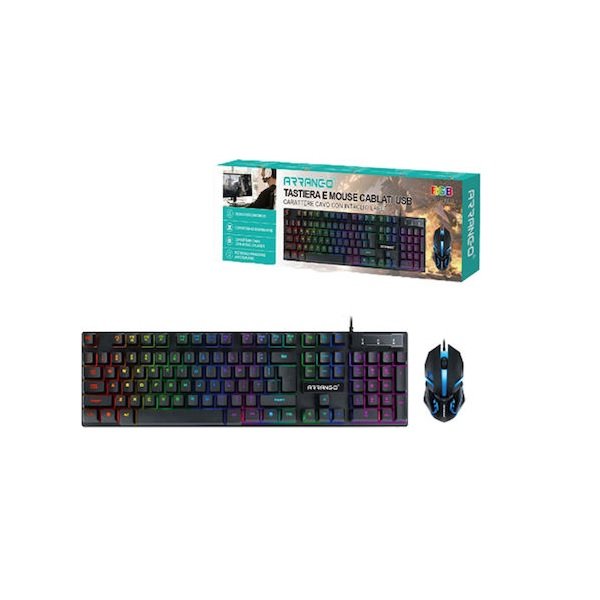 Arrango ASM76394 Σετ Gaming Πληκτρολόγιο με RGB φωτισμό & Ποντίκι (Αγγλικό US) 36772693