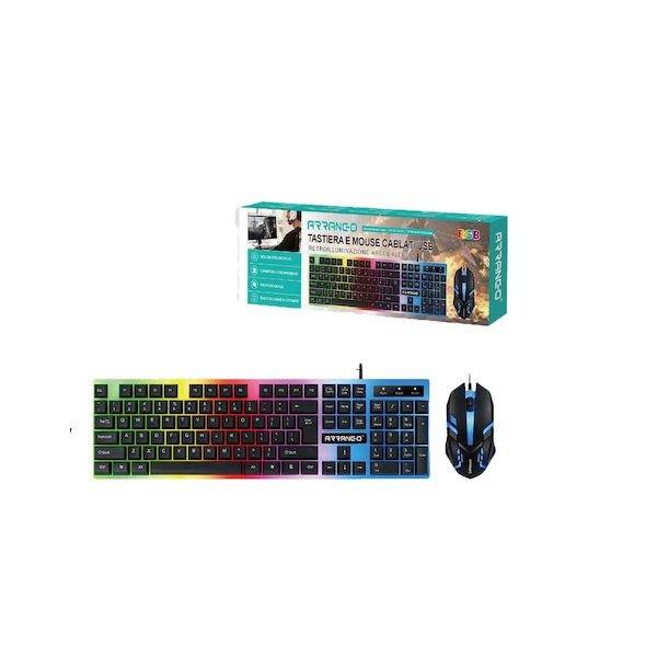 Arrango ASM76393 Σετ Gaming Πληκτρολόγιο με RGB φωτισμό & Ποντίκι (Αγγλικό UK) 36772655