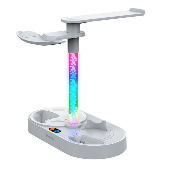 iPega Dual Charger Stand Βάση Φόρτισης για 2 χειριστήρια VR με φωτισμό LED Λευκή PS5 PG-P5V001PS VR2 42448540