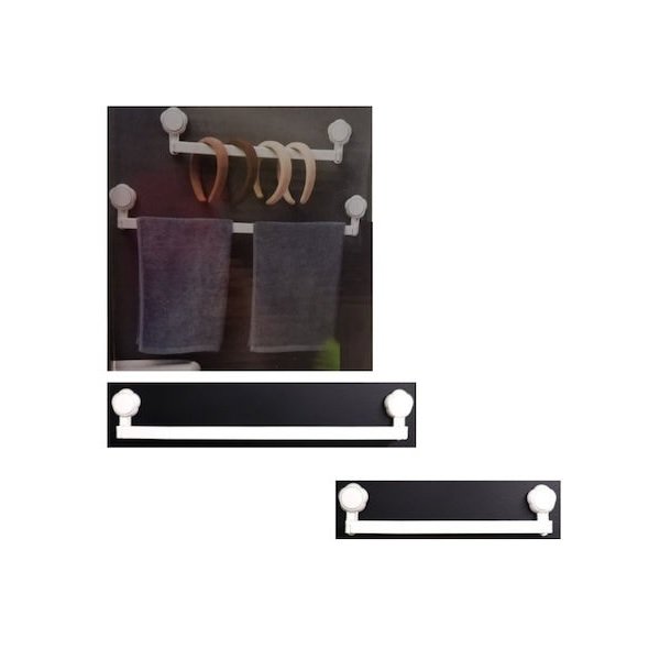 Ράγα Μπάνιου Μονή Επιτοίχια με Βεντούζα ​65x65cm Λευκή 92002KLF50WH 50248871