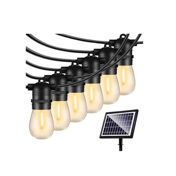 1 Κρεμαστό Ηλιακό Φωτιστικό Γιρλάντα Θερμό Λευκό με Φωτοκύτταρο IP65 E26-48FT 28978332