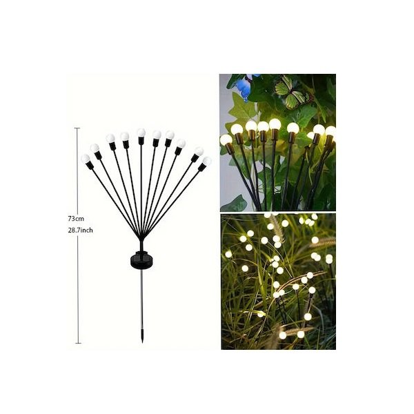 10 Αδιάβροχα Καρφωτό Ηλιακό Φωτιστικό Θερμό Λευκό με Φωτοκύτταρο 107802 54636987