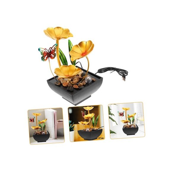 20 Διακοσμητικό Συντριβάνι Feng Shui Εσωτερικού Εξωτερικού Χώρου 220v Φωτισμό Led & Χρυσά Φύλλα 54939659