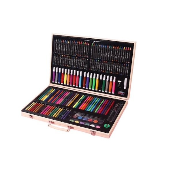 Kelepoyri PAINT-SET-180PCS Σετ Ζωγραφικής σε Βαλιτσάκι Ξύλινο 47.5x29.5cm 180τμχ 47006850