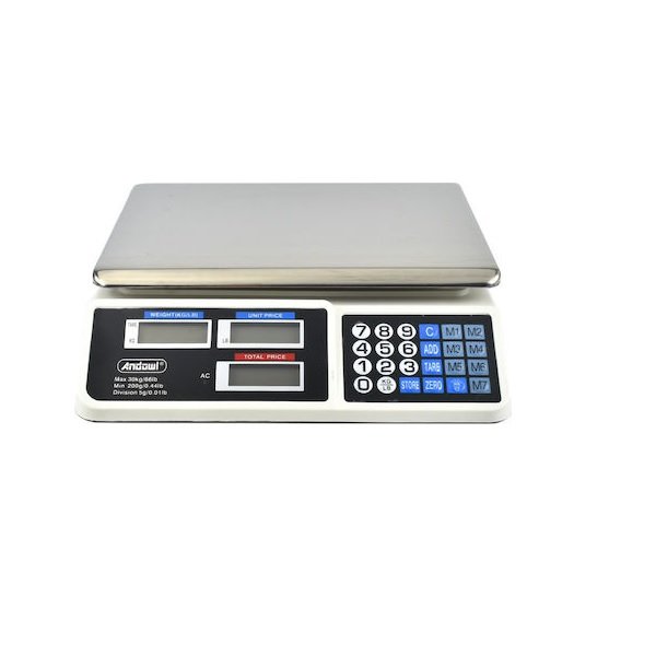 Andowl ACS-809 Ηλεκτρονική Επαγγελματική Ζυγαριά Ακριβείας με Ικανότητα Ζύγισης 30kg και Υποδιαίρεση 200gr 39471323